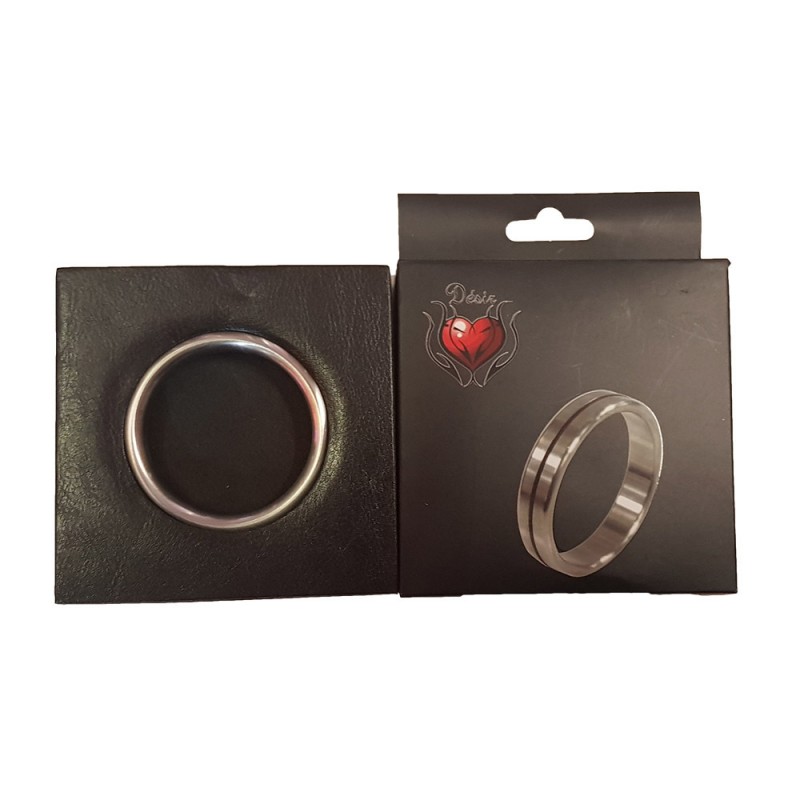 Stainless Steel Cock Ring with Single Groove - 50mm